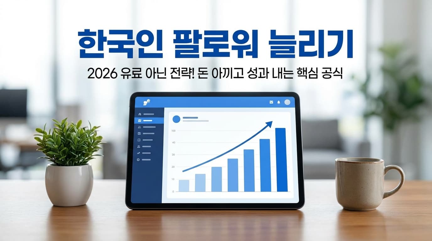 한국인 팔로워 늘리기 2026 유료 아닌 전략! 돈 아끼고 성과 내는 핵심 공식