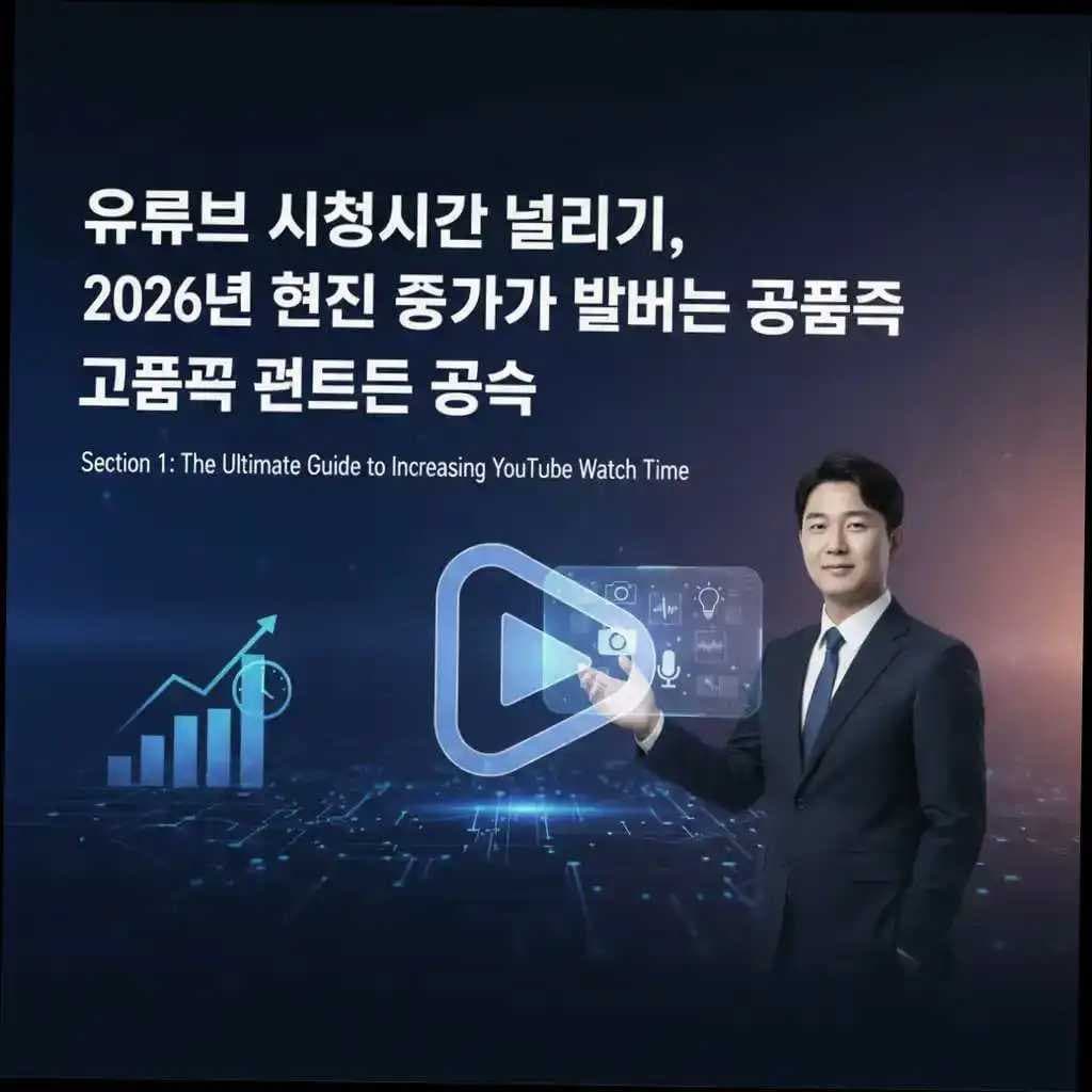 유튜브 시청시간 늘리기, 2026년 현직 전문가가 밝히는 고품격 콘텐츠 공식