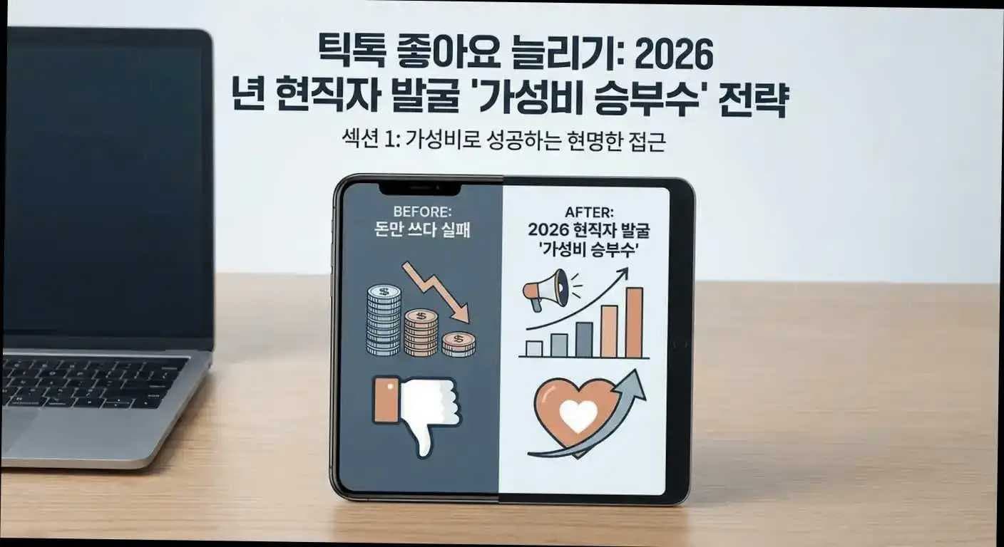 틱톡 좋아요, 돈만 쓰다 실패? 2026년 현직자 발굴 '가성비 승부수'