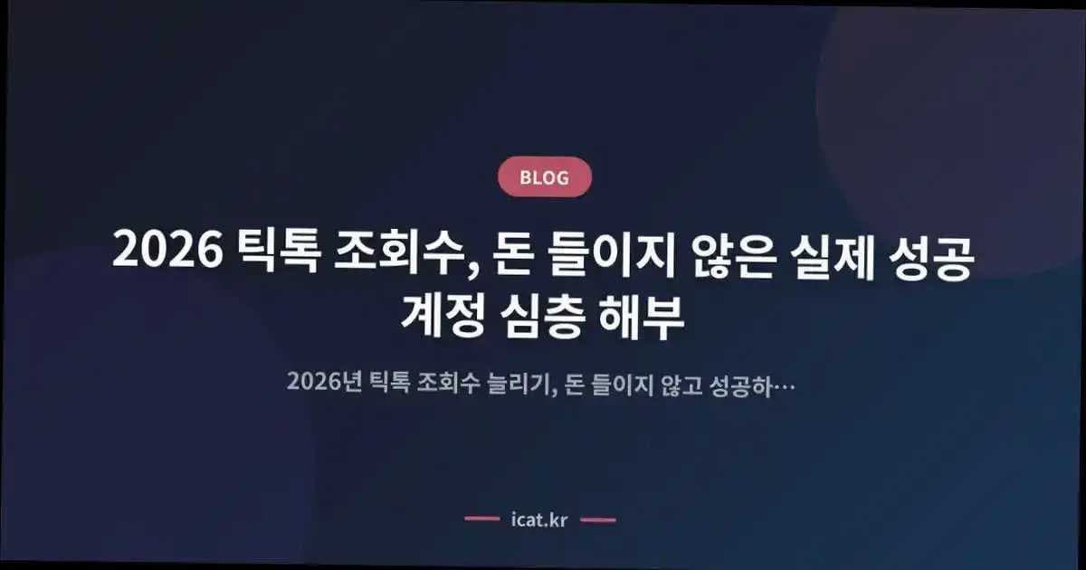 2026 틱톡 조회수, 돈 들이지 않은 실제 성공 계정 심층 해부
