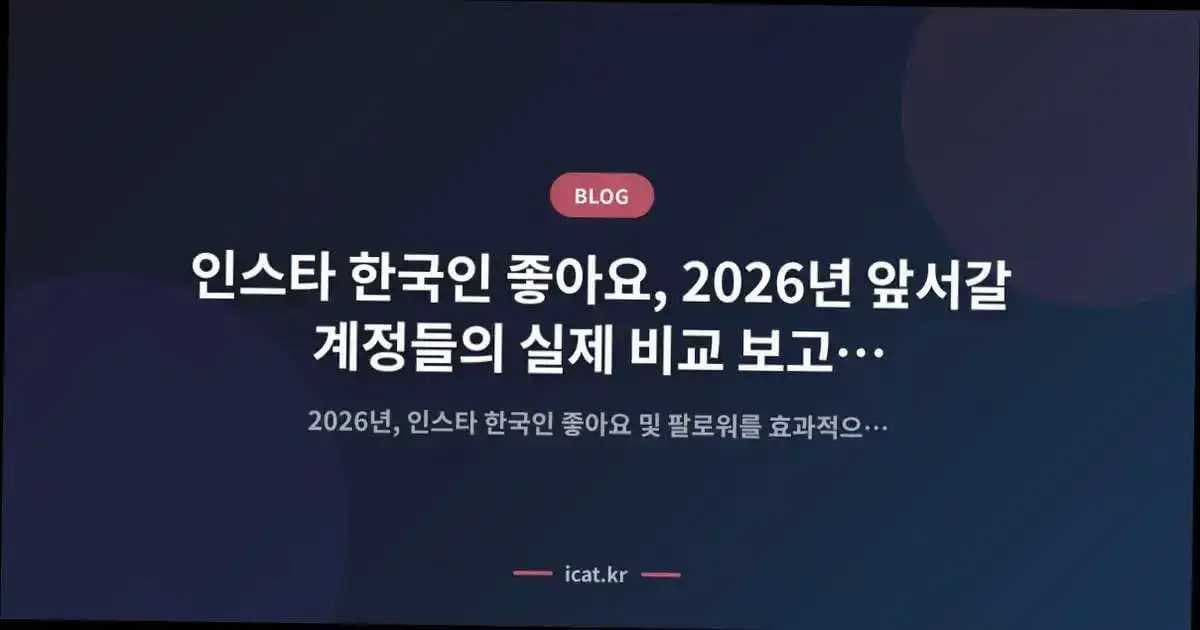 인스타 한국인 좋아요, 2026년 앞서갈 계정들의 실제 비교 보고서