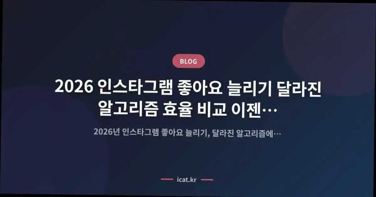2026 인스타그램 좋아요 늘리기 달라진 알고리즘 효율 비교 이젠 헤매지 마세요